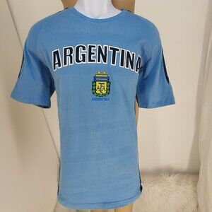 HAWK'S BAY * BLUE ARGENTINA & AFA LOGO EMBROIDERED SOCCER TEAM T-SHIRT SZ: M NWT